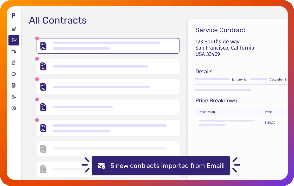 Pivott importing contracts from Outlook into the portfolio automatically