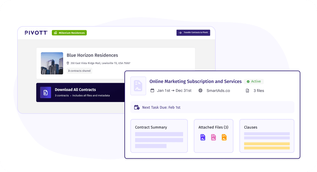Share settings with expiration, revoke access, and included files and contracts