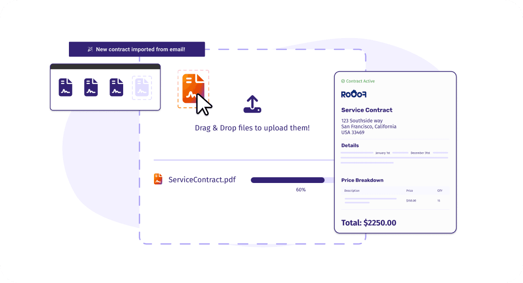 Vendor import or bulk upload screen, or AI-detected vendors from uploaded contracts